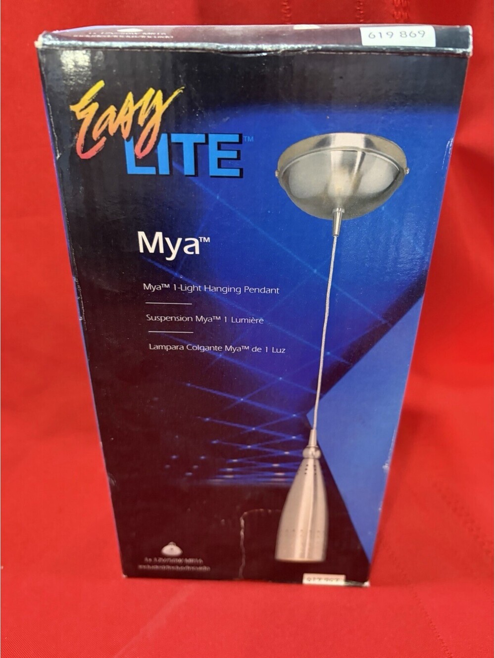 Vintage Easy Lite Mya 1-light Hanging Pendant  Silver Pendant Light Lamp NIB
